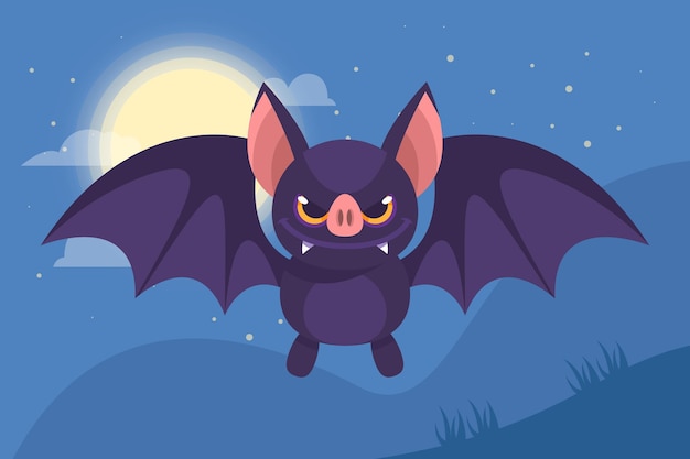 Free Vector flat design halloween bat