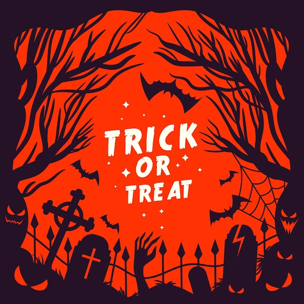 Free Vector flat design halloween frame