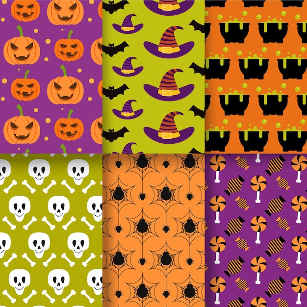 Flat design halloween pattern