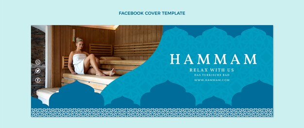 Flat design hammam facebook cover