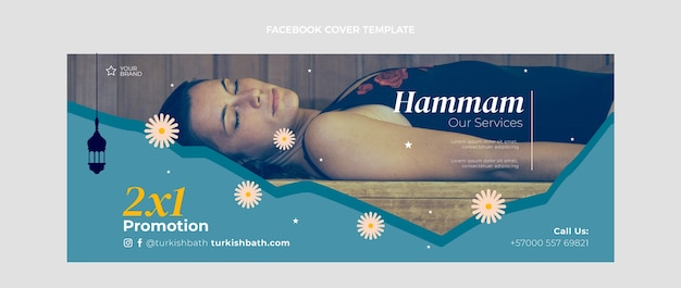 Free Vector flat design hammam facebook cover