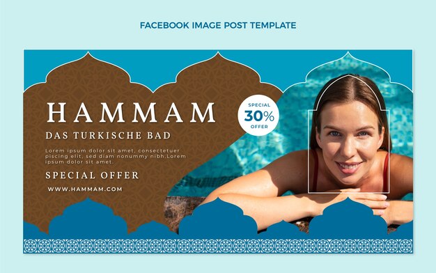 Flat design hammam facebook post