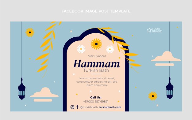 Flat design hammam facebook post