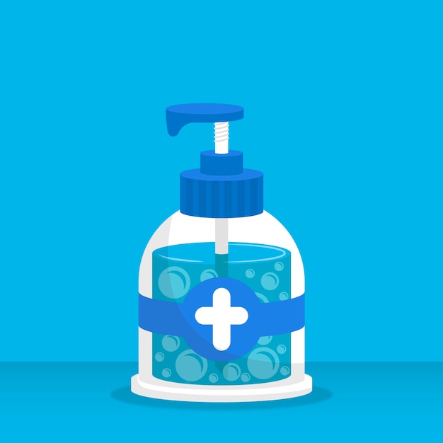 Flat design hand sanitizer concept