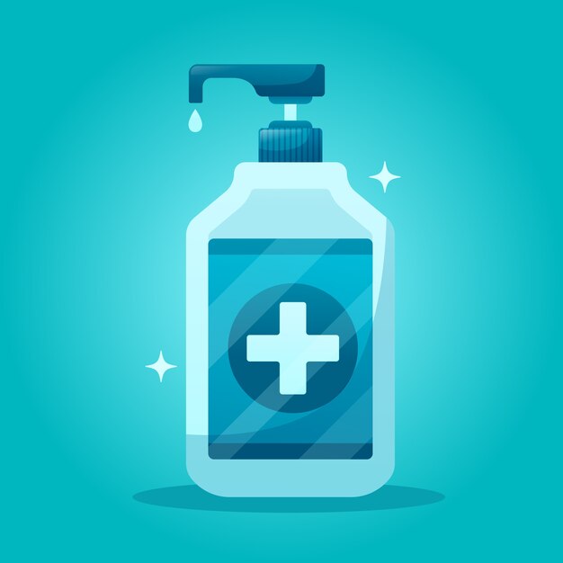 Flat design hand sanitizer theme