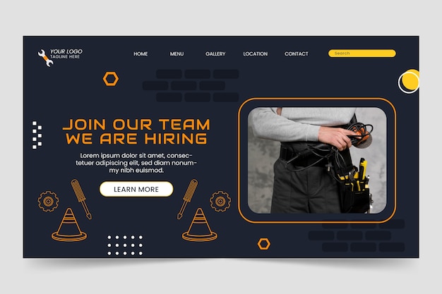 Free Vector flat design handyman landing page