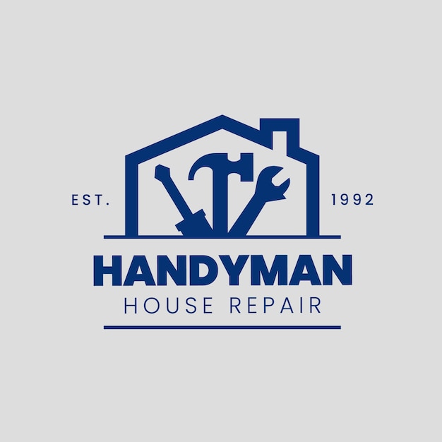 Flat design handyman logo template