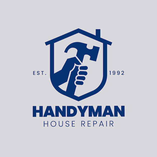 Flat design handyman logo template