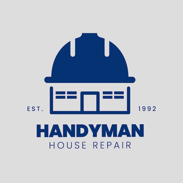 Flat design handyman logo template