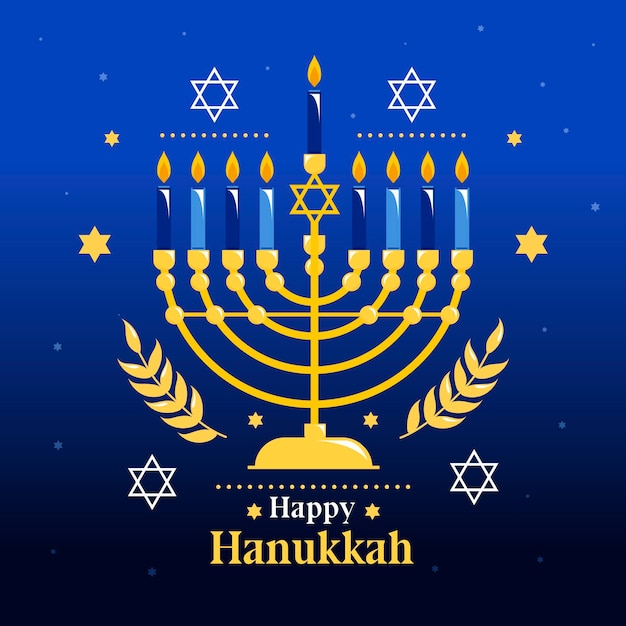 Flat design hanukkah concept