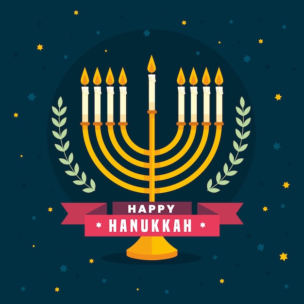 Free vector flat design hanukkah concept