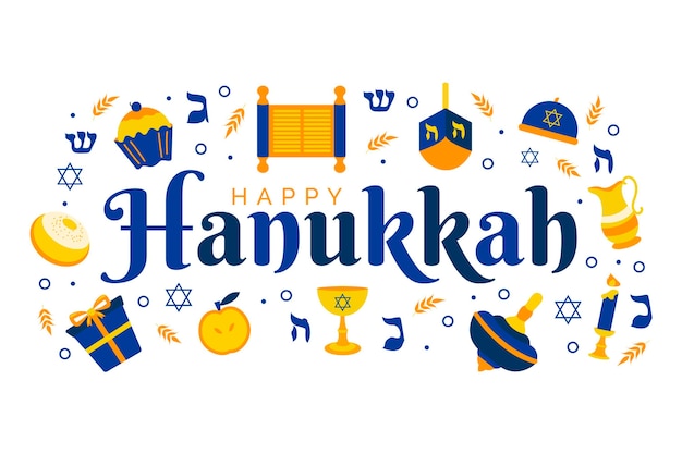 Flat design hanukkah concept