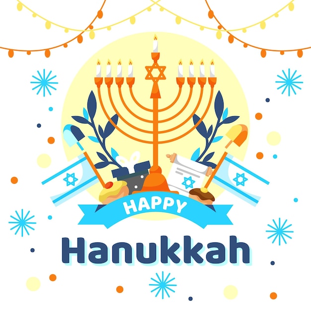 Free Vector flat design hanukkah concept