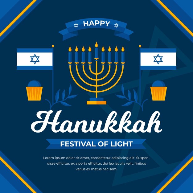 Flat design hanukkah concept