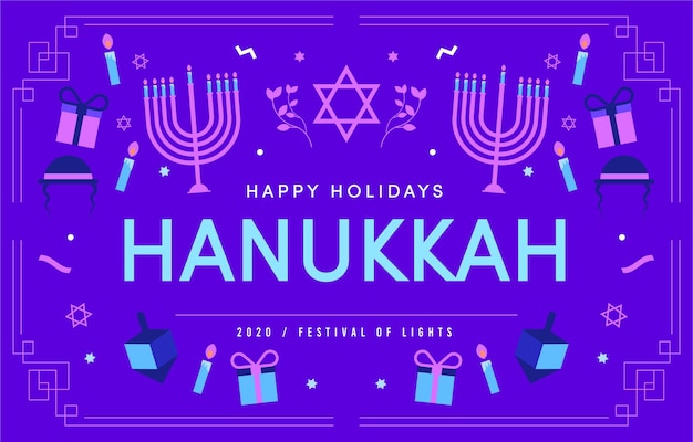 Flat design hanukkah concept