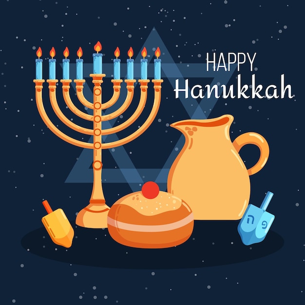 Free Vector flat design hanukkah concept