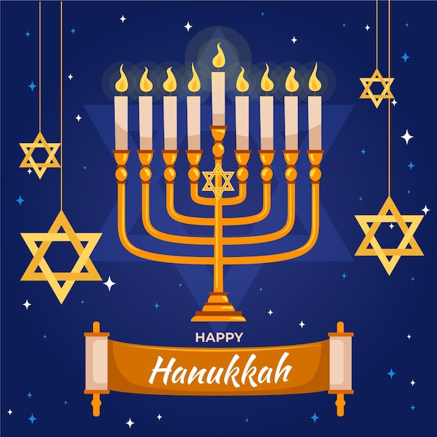 Free Vector flat design hanukkah concept