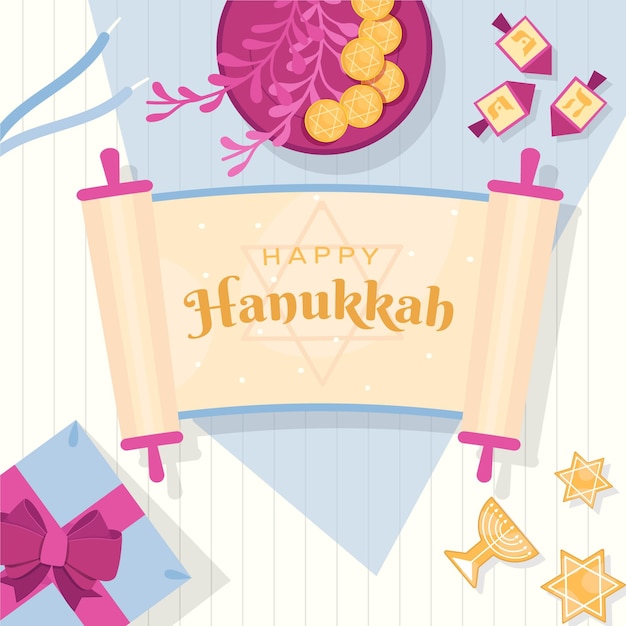 Free Vector flat design hanukkah concept