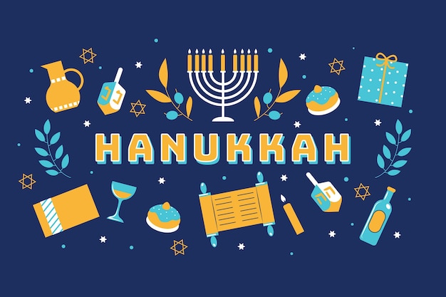 Free Vector flat design hanukkah concept