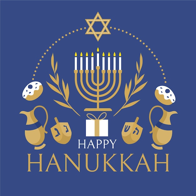 Flat design hanukkah concept