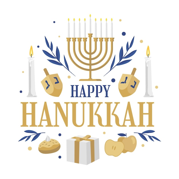 Free Vector flat design hanukkah concept