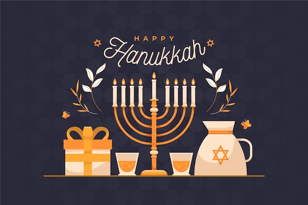 Free vector flat design hanukkah concept