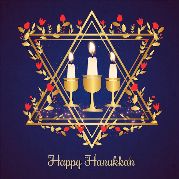 Free Vector flat design hanukkah