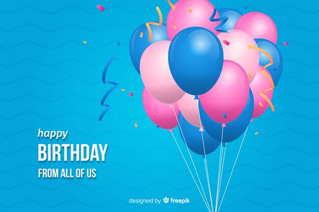 Flat design happy birthday background