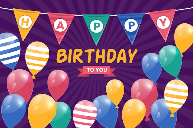 Free Vector flat design happy birthday background