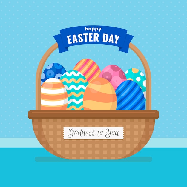 Free Vector flat design happy easter day concept