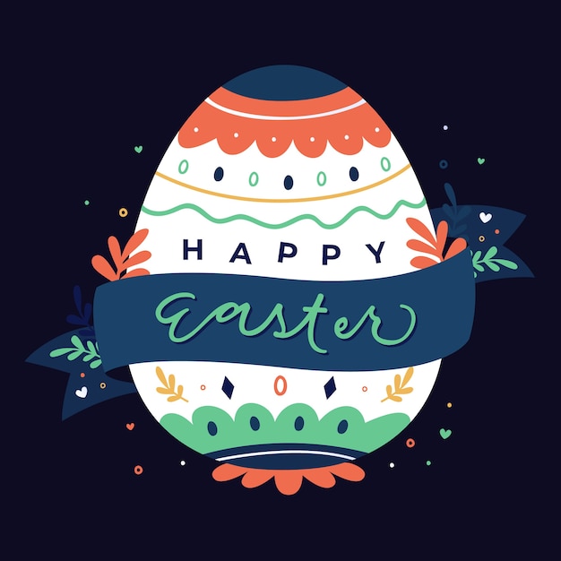 Free Vector flat design happy easter day concept