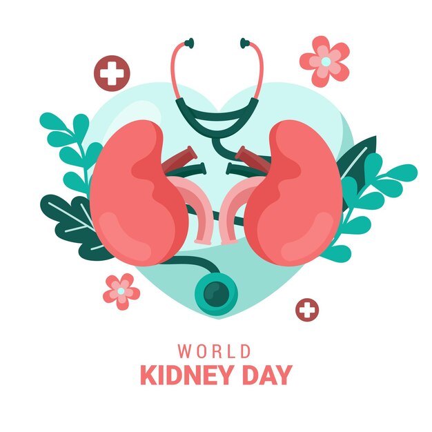 Flat design happy kidney day