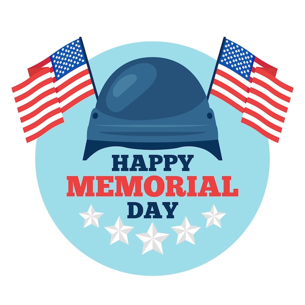 Free Vector flat design happy memorial day