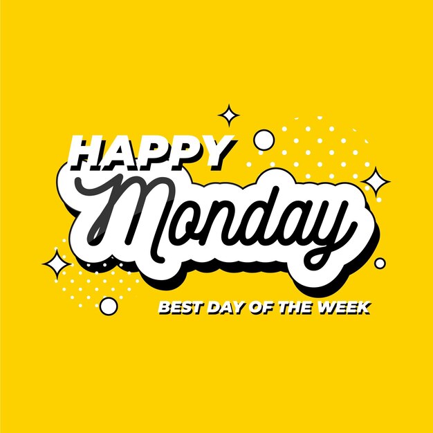 Flat design happy monday background