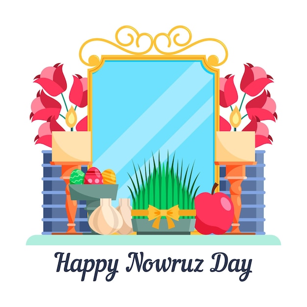 Free Vector flat design happy nowruz celebration