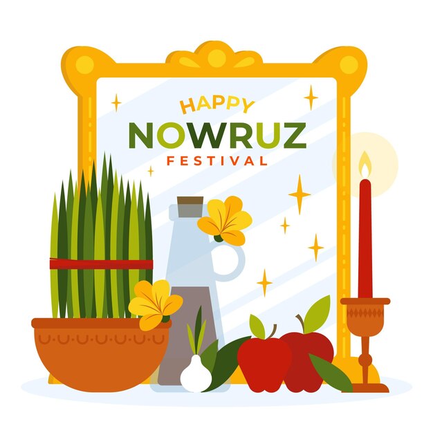 Flat design happy nowruz