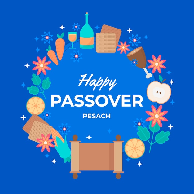 Free Vector flat design happy passover