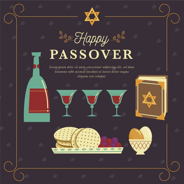 Flat design happy passover