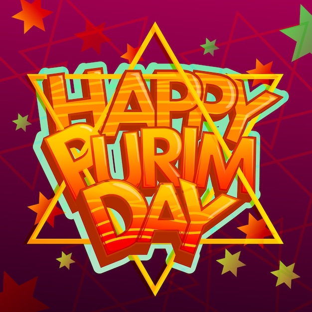 Free Vector flat design happy purim day design