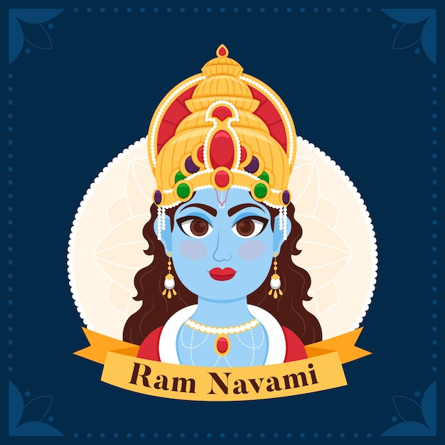 Free Vector flat design happy ram navami day concept