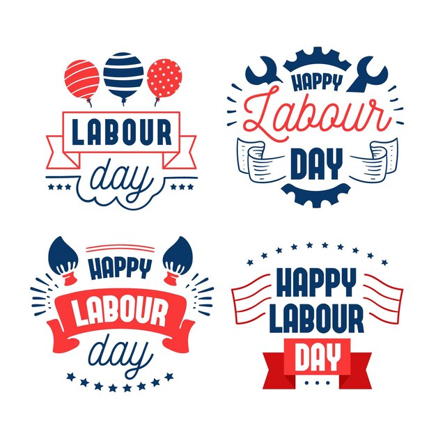 Flat design happy usa labour day