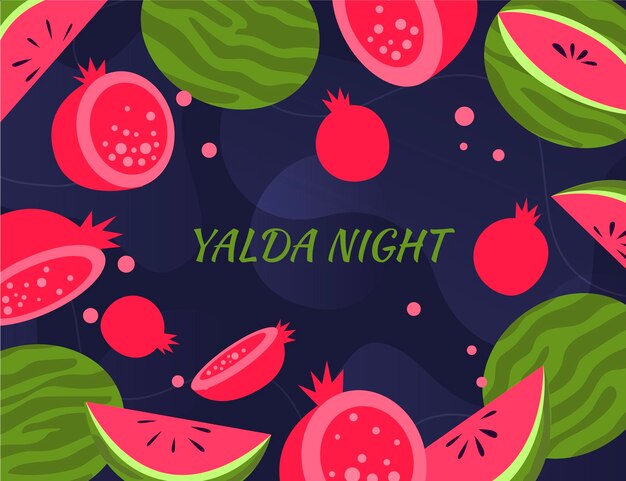 Flat design happy yalda background