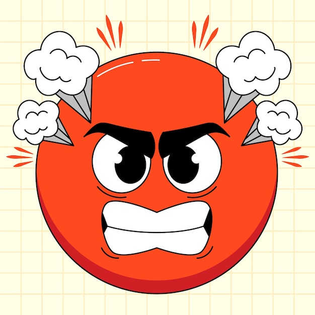 Free Vector flat design hate emoji illustration