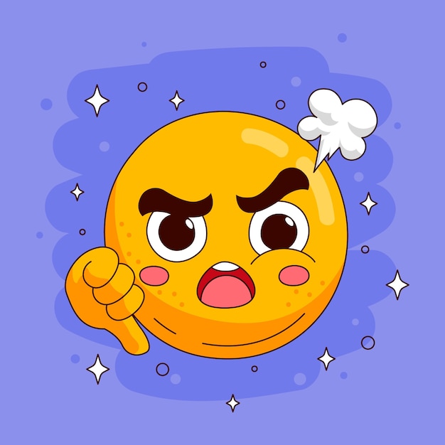 Free Vector flat design  hate emoji illustration