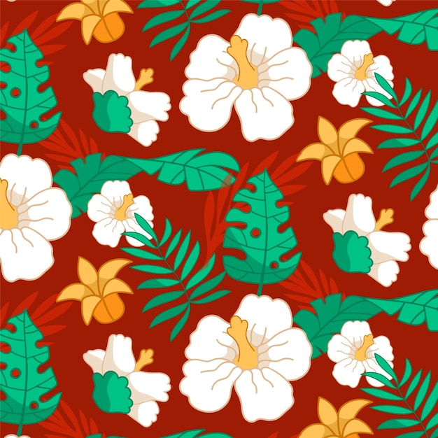 Free vector flat design hawaiian shirt pattern design