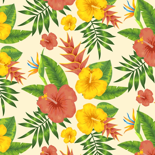 Flat design hawaiian shirt pattern illustration