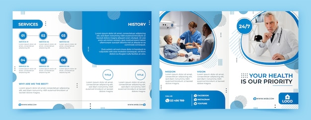 Flat design healthcare establishment brochure