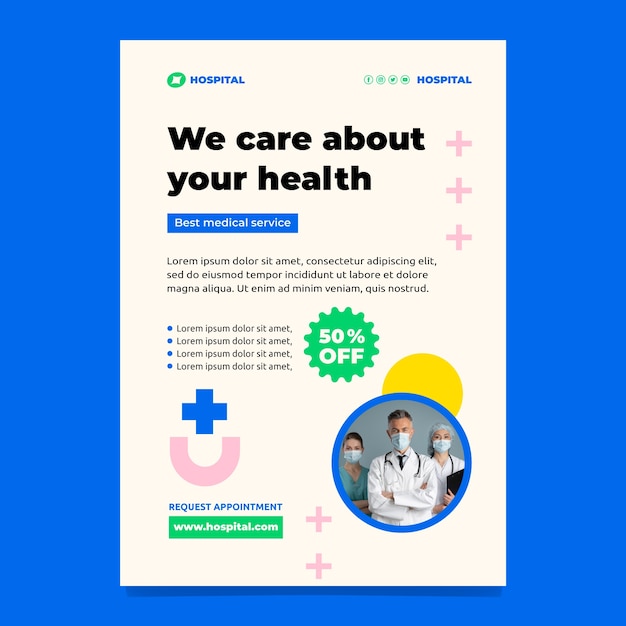 Free Vector flat design healthcare establishment poster