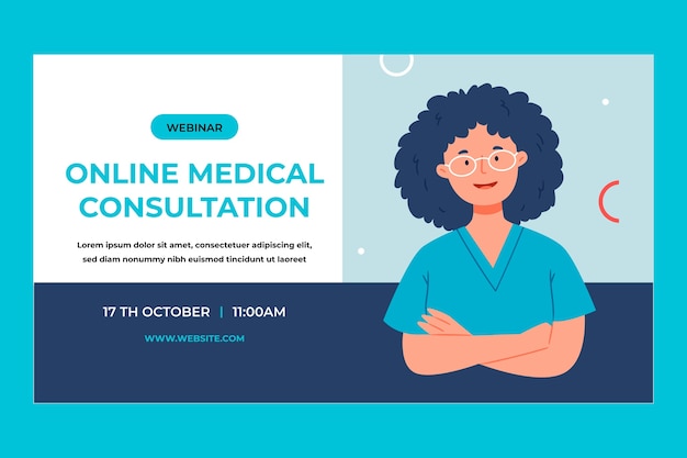 Flat design healthcare system webinar