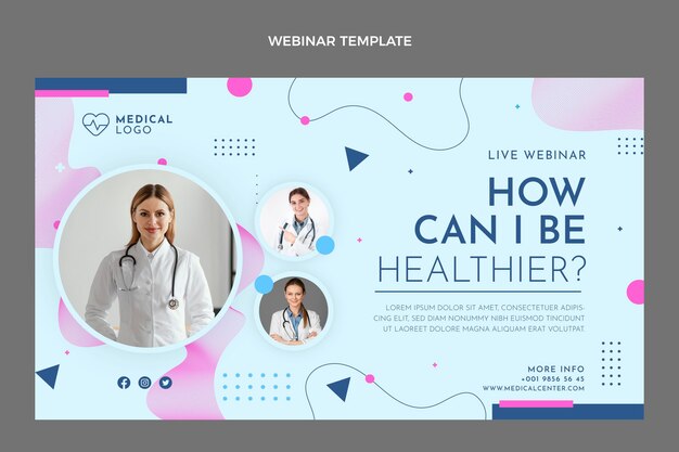 Flat design healthcare webinar